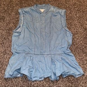 Levi’s fax denim peplum top